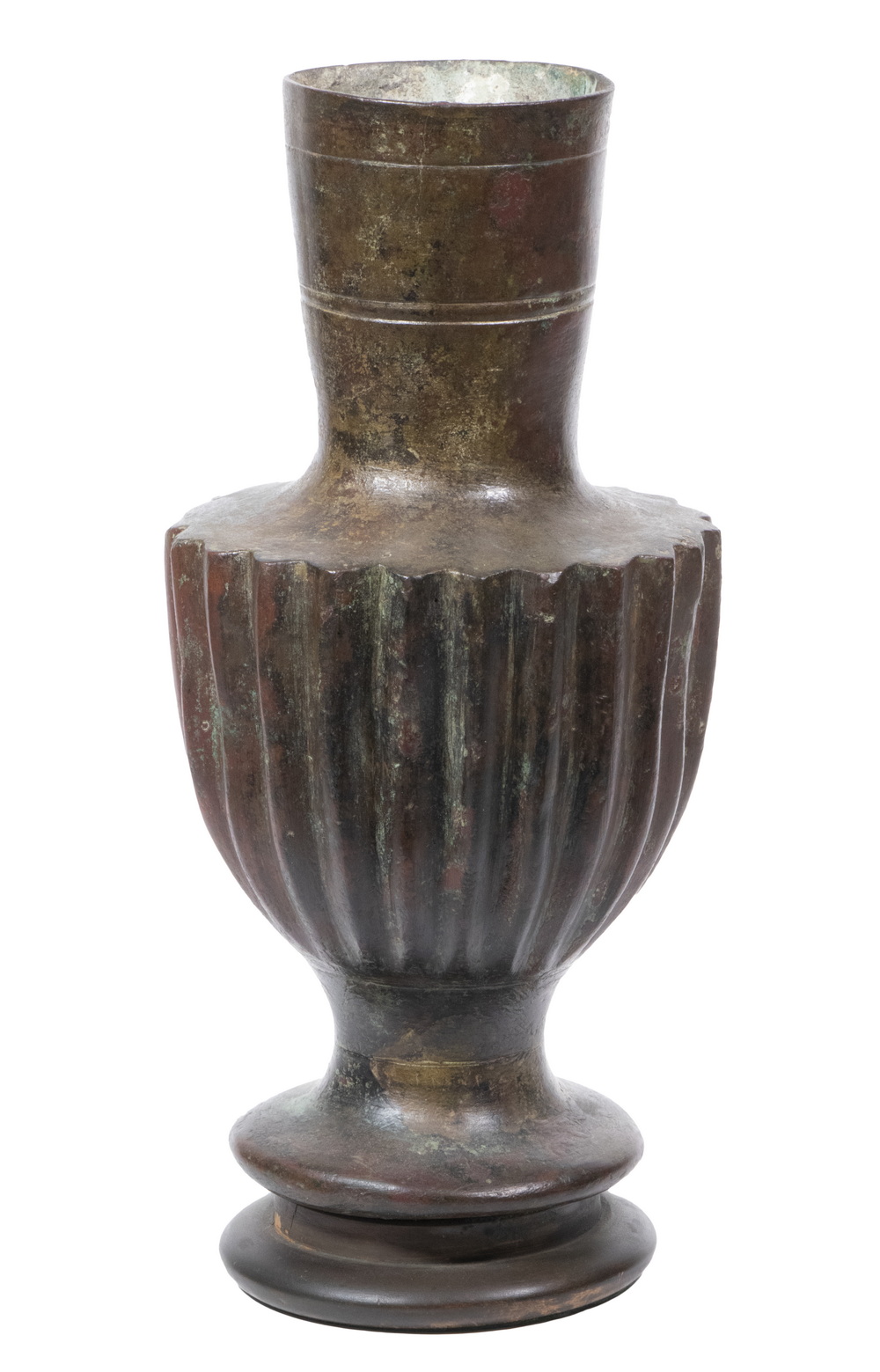 ANCIENT ROMAN BRONZE VASE Fluted