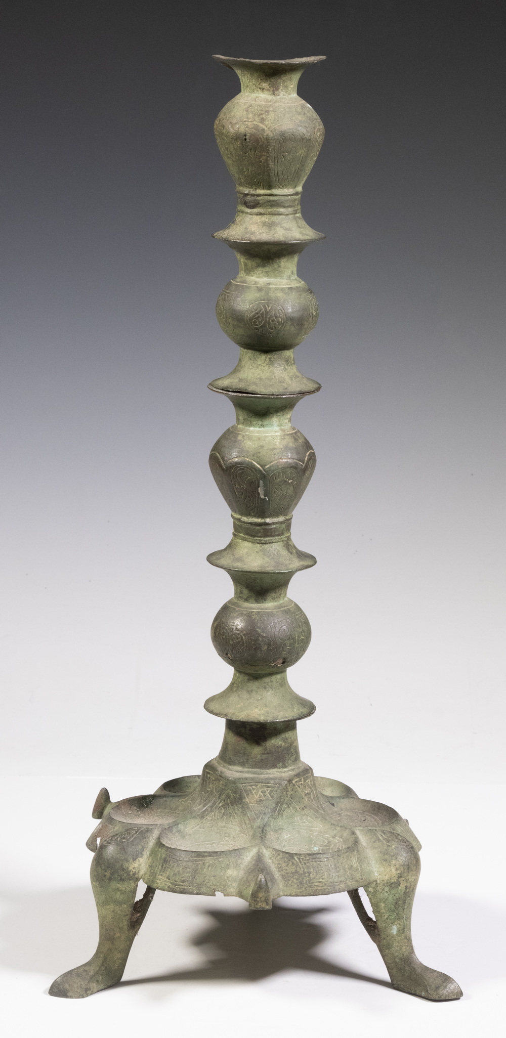 ANCIENT PERSIAN BRONZE CANDLESTICK