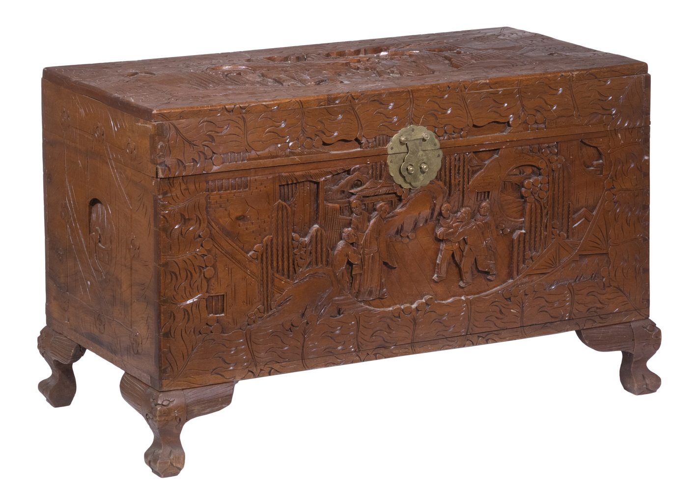 CHINESE CAMPHORWOOD TRUNK Carved