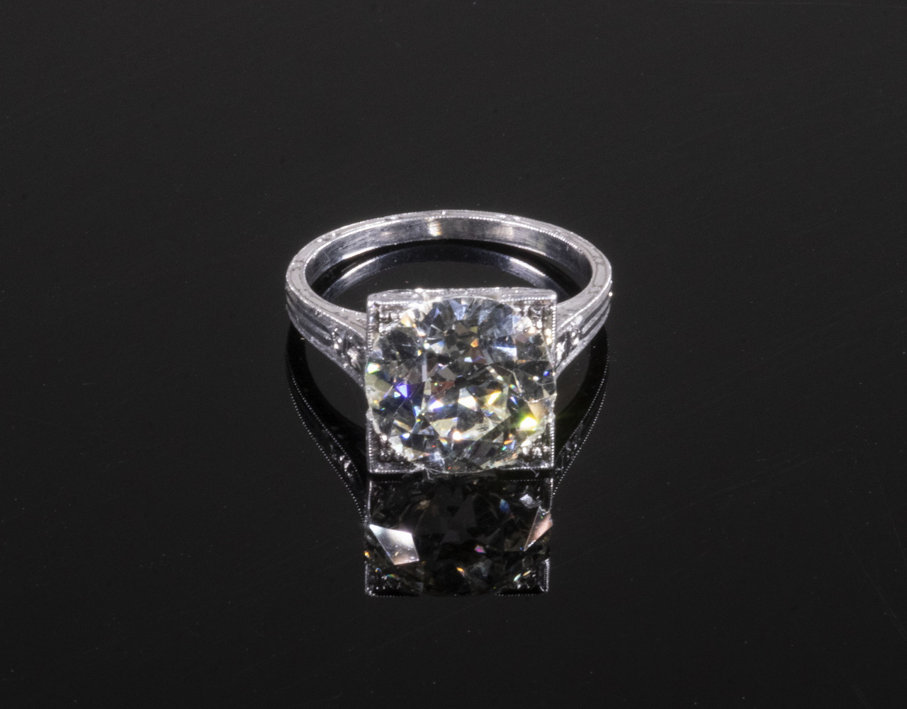 EDWARDIAN PLATINUM DIAMOND RING 302fa9