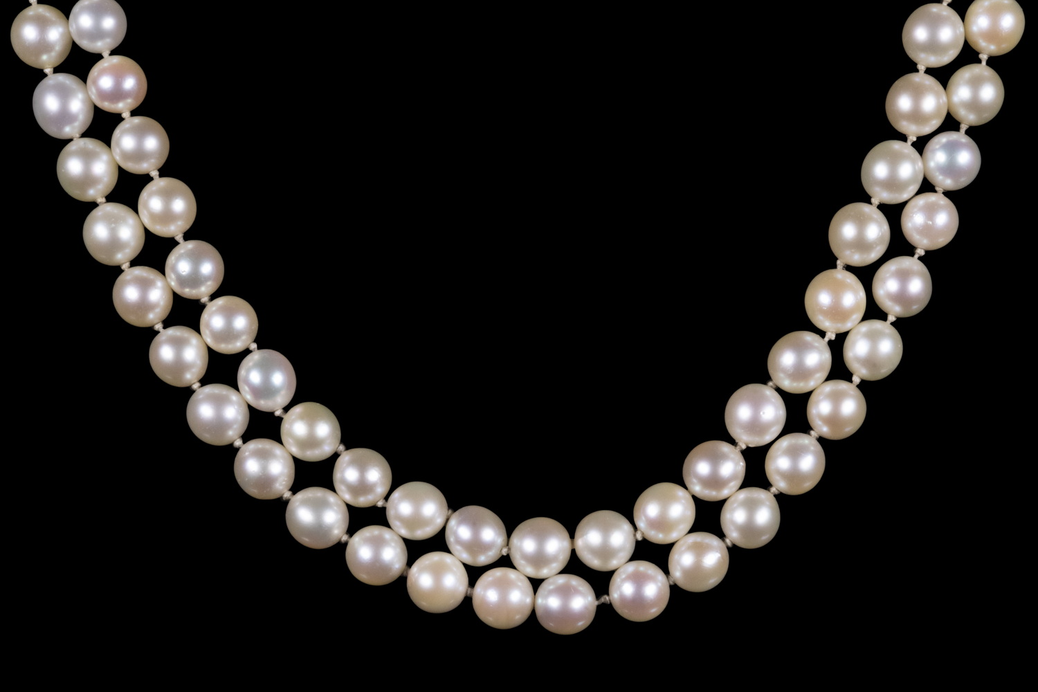 DOUBLE STRAND PEARL NECKLACE 7-7