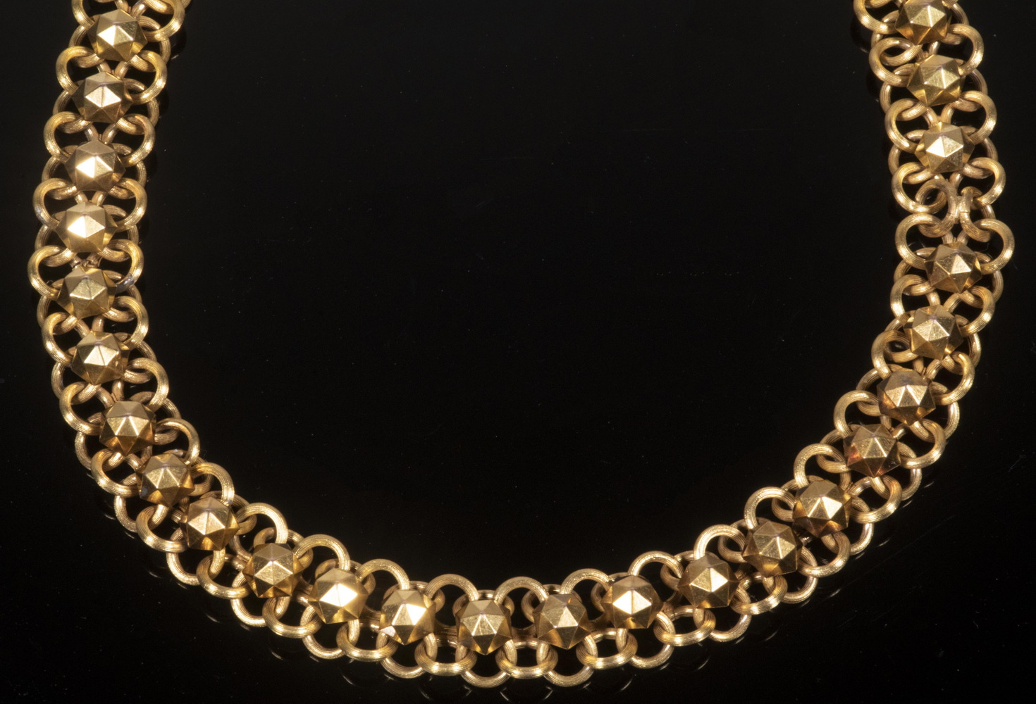 VICTORIAN GOLD LINK NECKLACE 19th 30304f