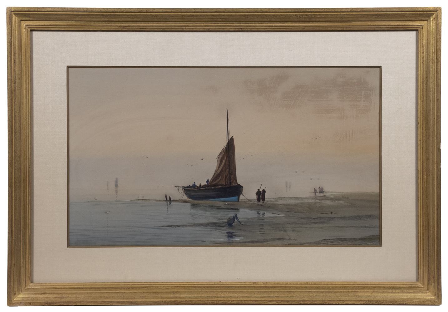 19TH C. FRENCH MARINE SCENE, UNSIGNED,