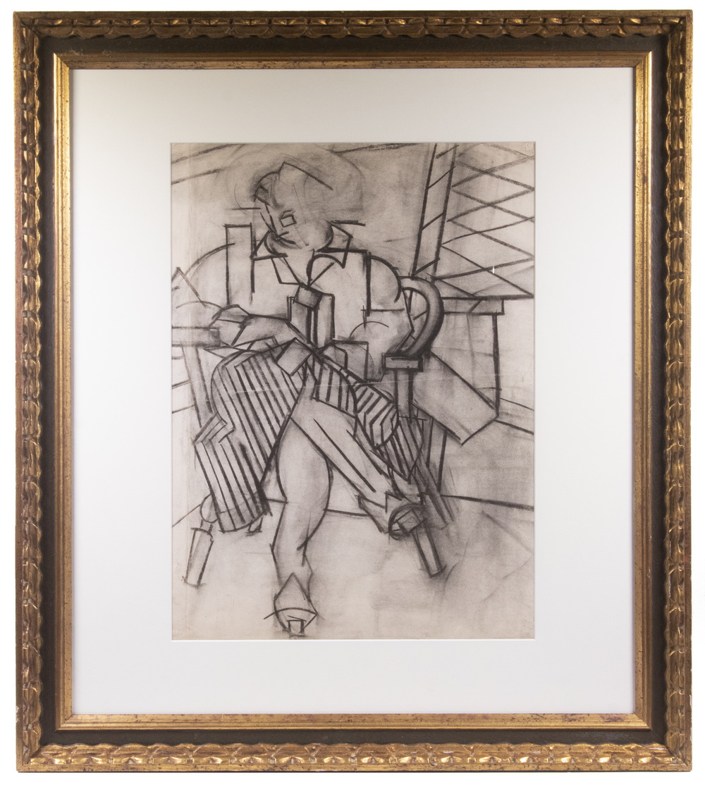 UNSIGNED CUBIST DRAWING FRAMED 303092