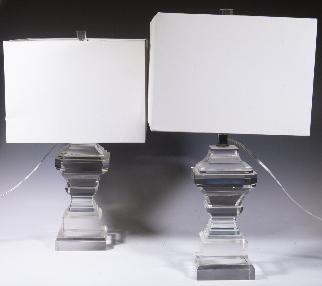 PR CUT CRYSTAL TABLE LAMPS Pr of 3030a3