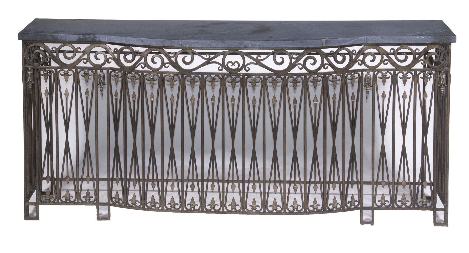 IRON CONSOLE TABLE WITH SLATE TOP 3030a6