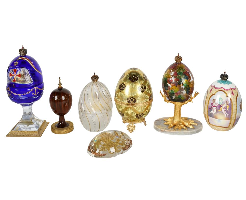 THEO FABERGE SUITE OF SIX EGGS 3030cb