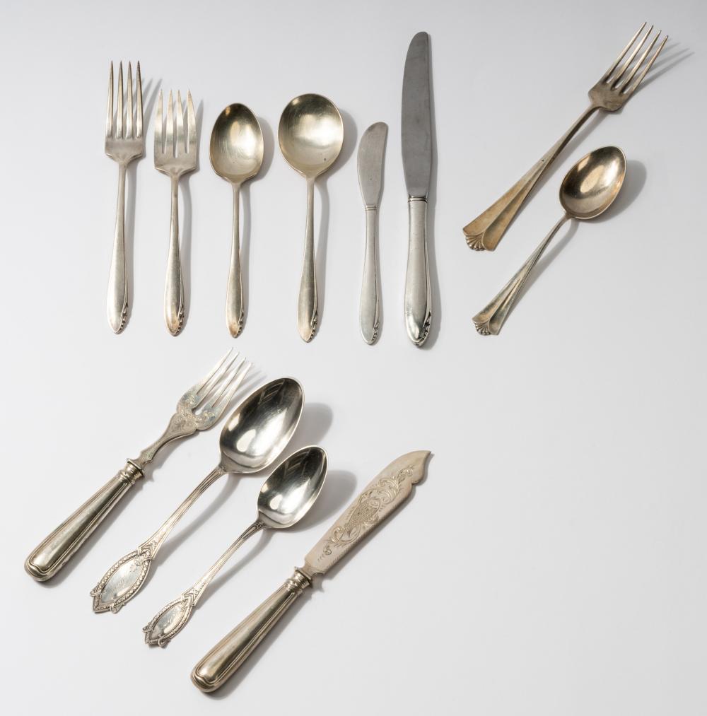 GROUP OF ASSORTED SILVER PARTIAL 3030d8