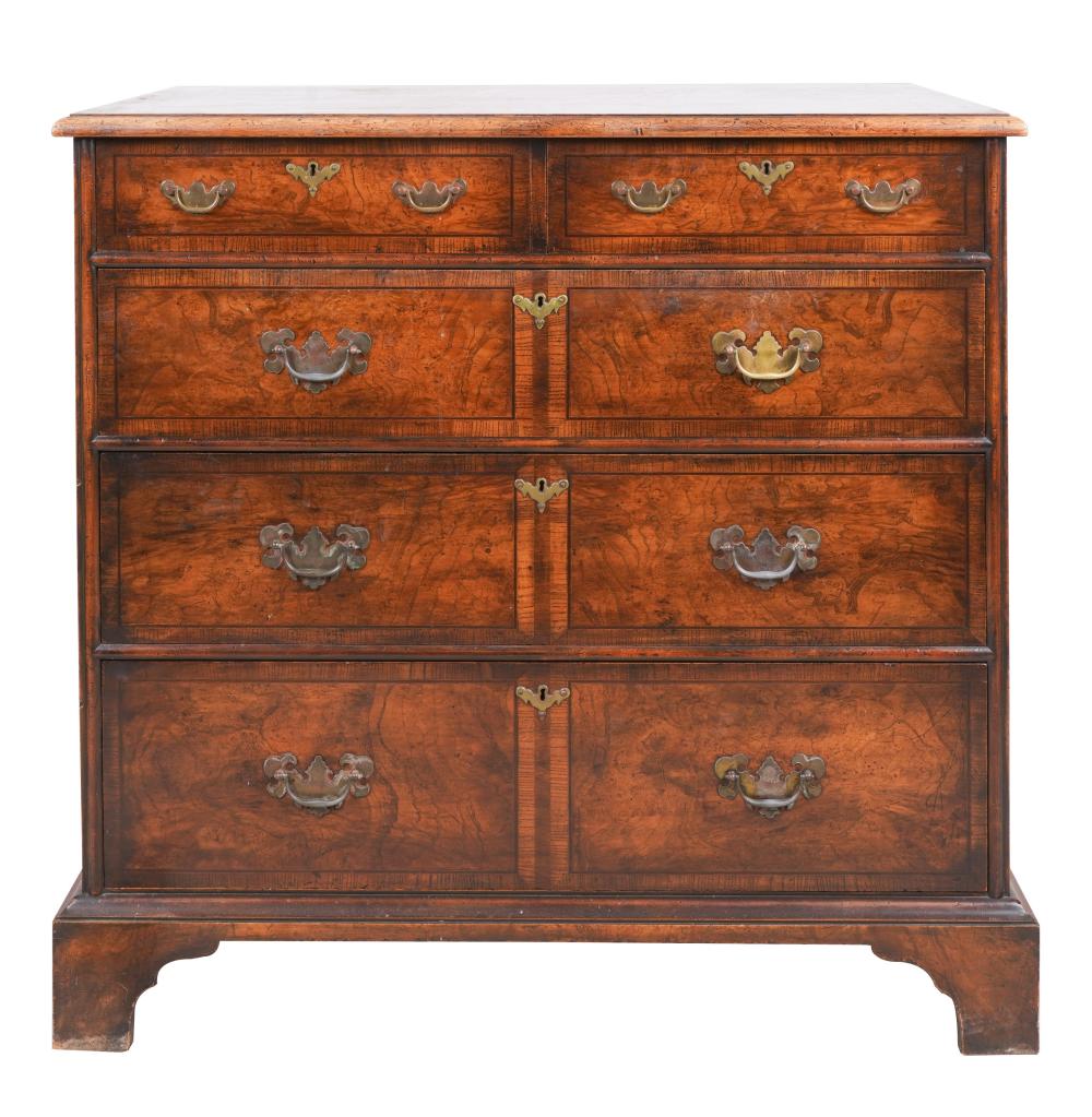 GEORGIAN STYLE BURL WALNUT CHEST 30315b