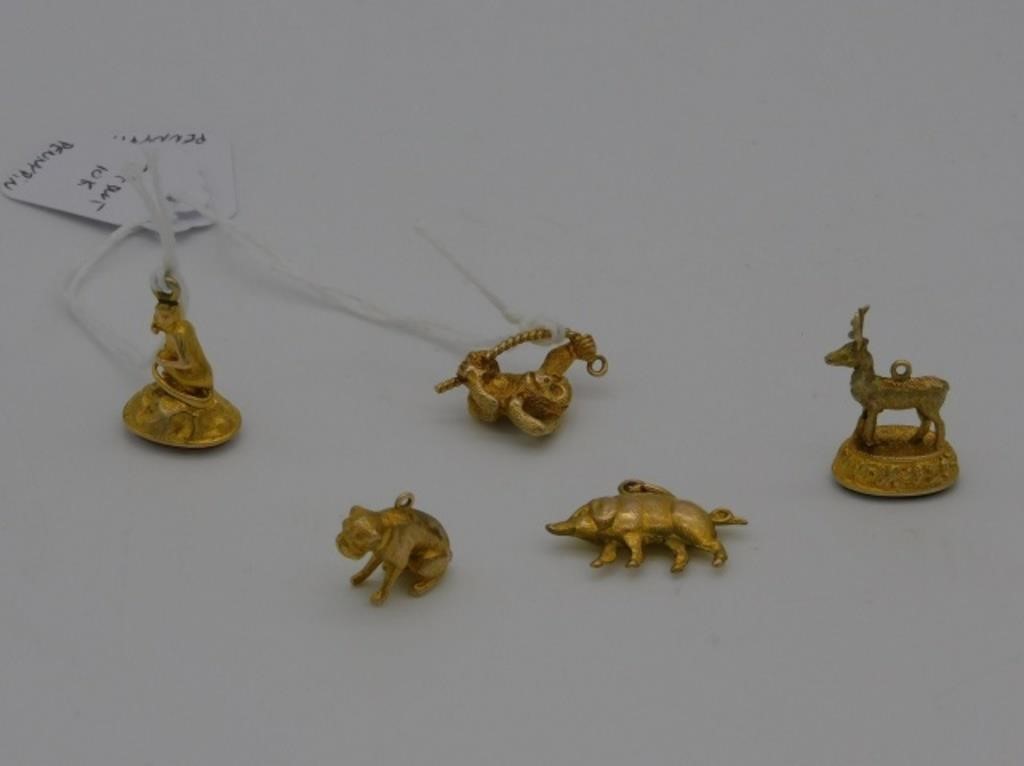  5 GOLD CHARMS TO INCLUDE 10KT 303188