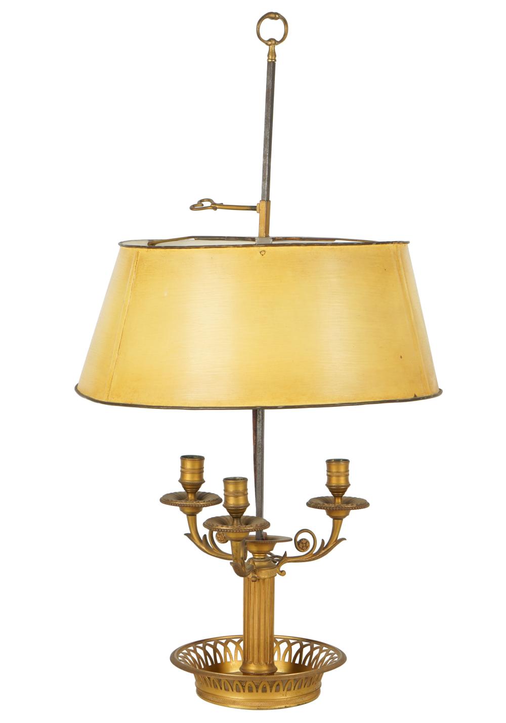 GILT METAL BOUILLOTTE LAMPwith 3031ad