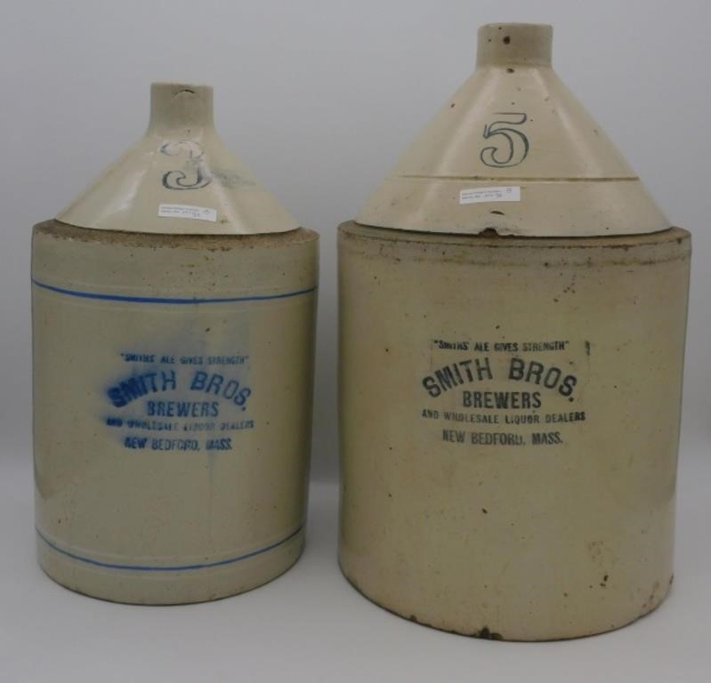  2 STONEWARE ADVERTISING JUGS  3031b2