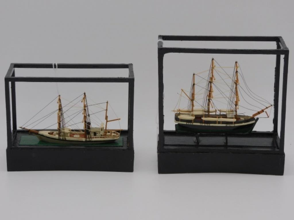  2 MINIATURE SHIP MODELS BY HINGHAM 3031d5