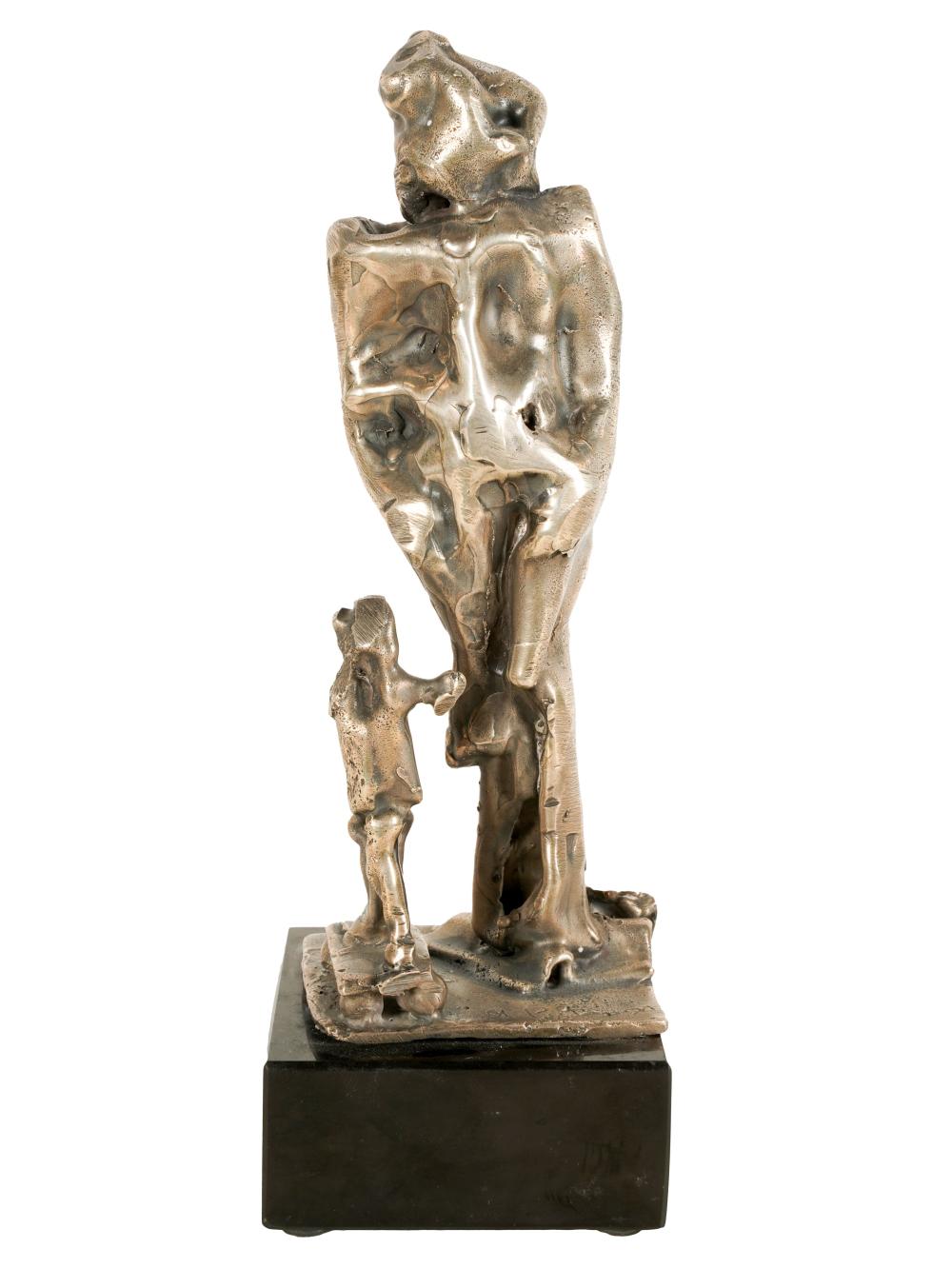 ABSTRACT SILVERED METAL FIGUREmounted