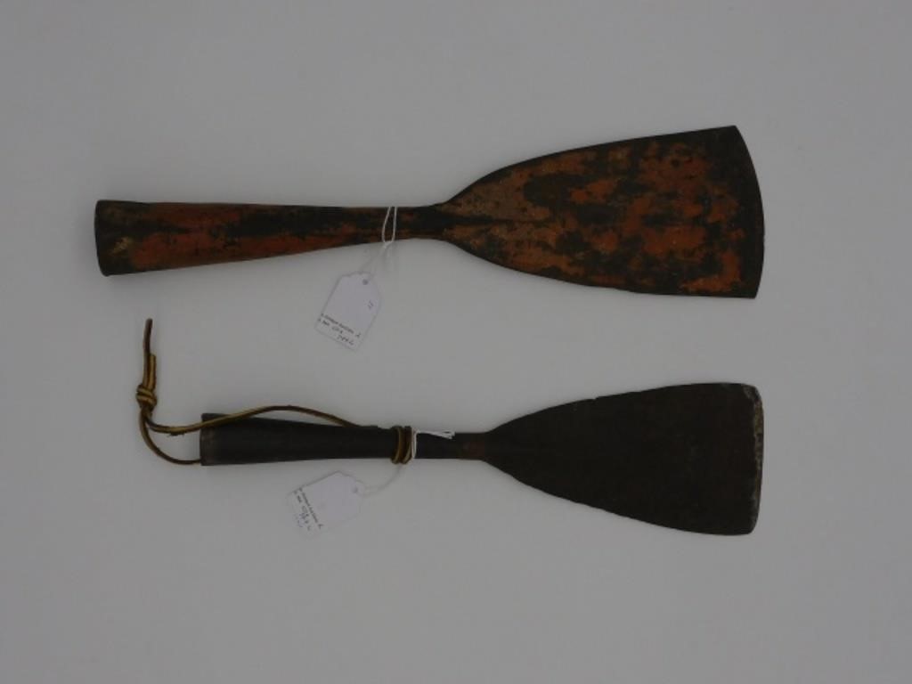 (2) WHALING SPADES, 19TH C. WROUGHT