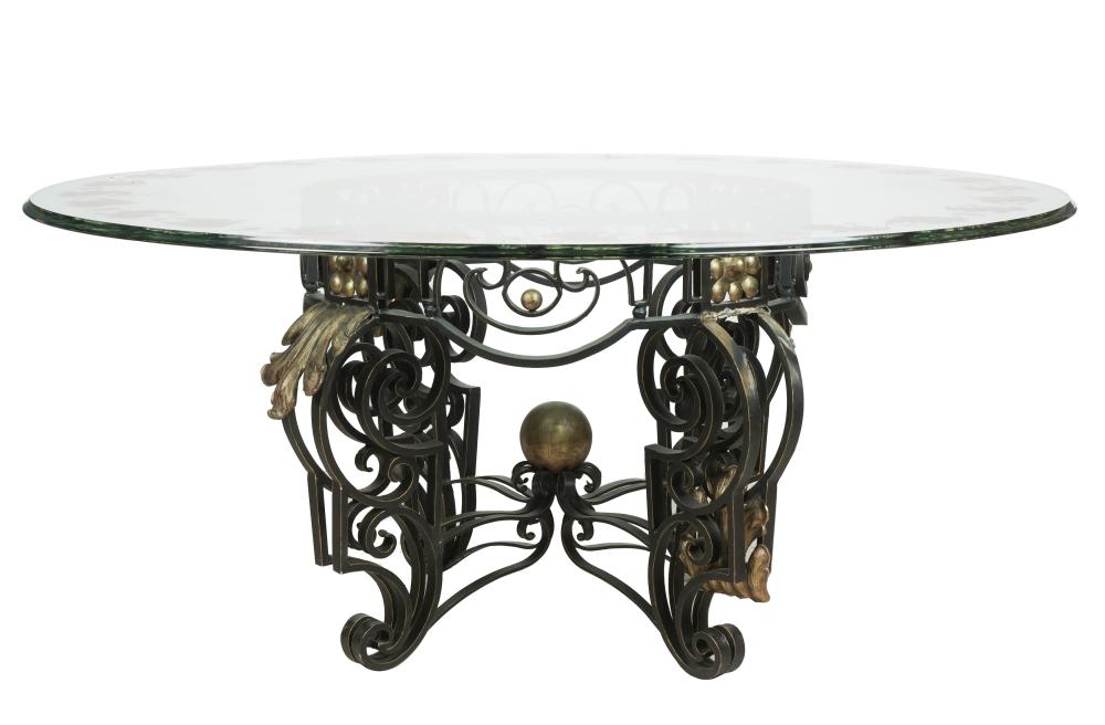 IRON AND GLASS ROUND CENTER TABLEthe 30320b