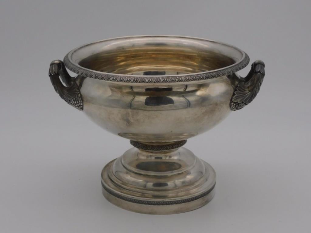 COIN SILVER HANDLED FOOTED BOWL  303223