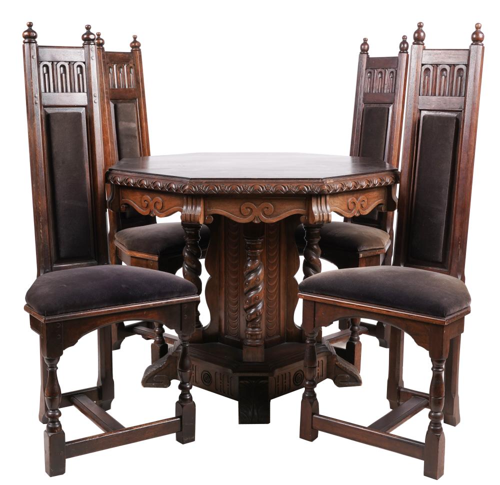 SET OF RENAISSANCE-STYLE CARVED