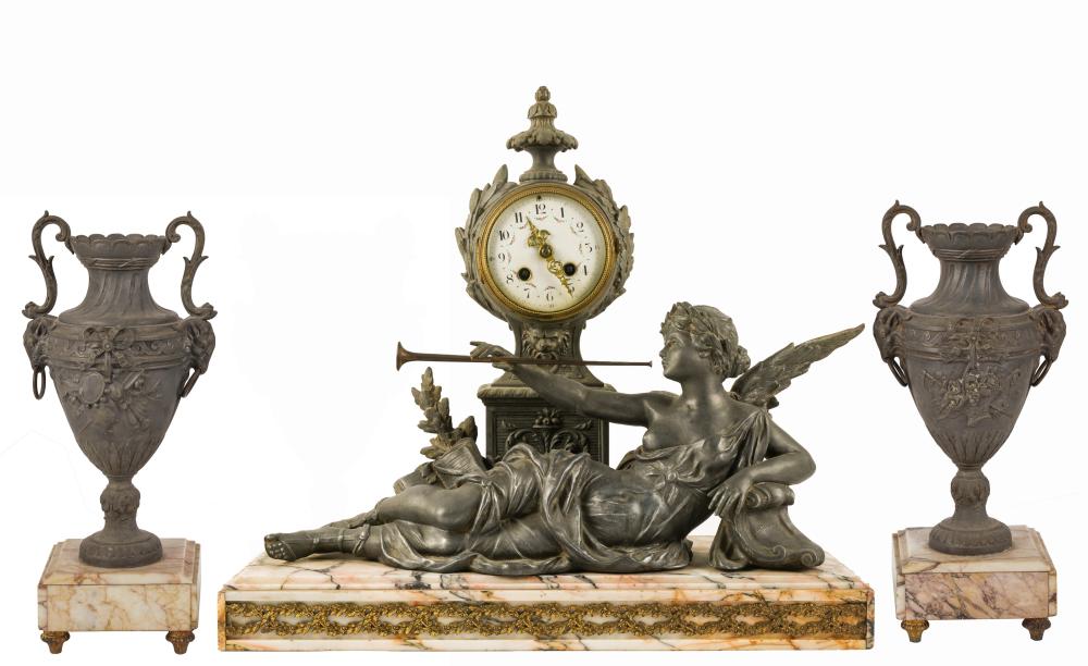 CLASSICAL-STYLE SPELTER AND MARBLE