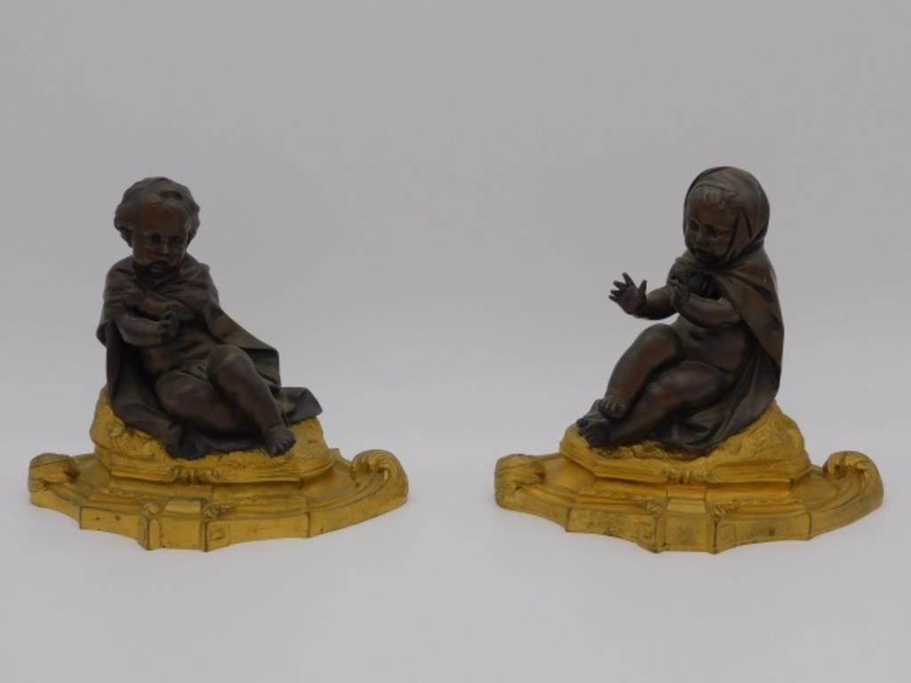 PAIR OF BRONZE SCULPTURES OF CHILDREN  303264