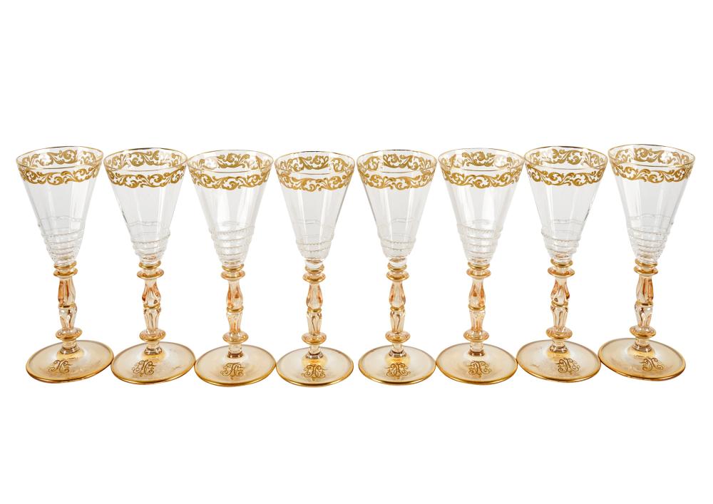 SET OF EIGHT VENETIAN GILT WINE 303292