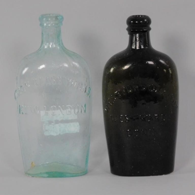  2 CONNECTICUT BLOWN MOLDED BOTTLES  303293