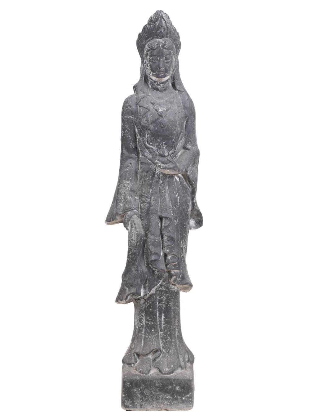 LARGE PAINTED STONE GUANYIN FIGUREwith 303294