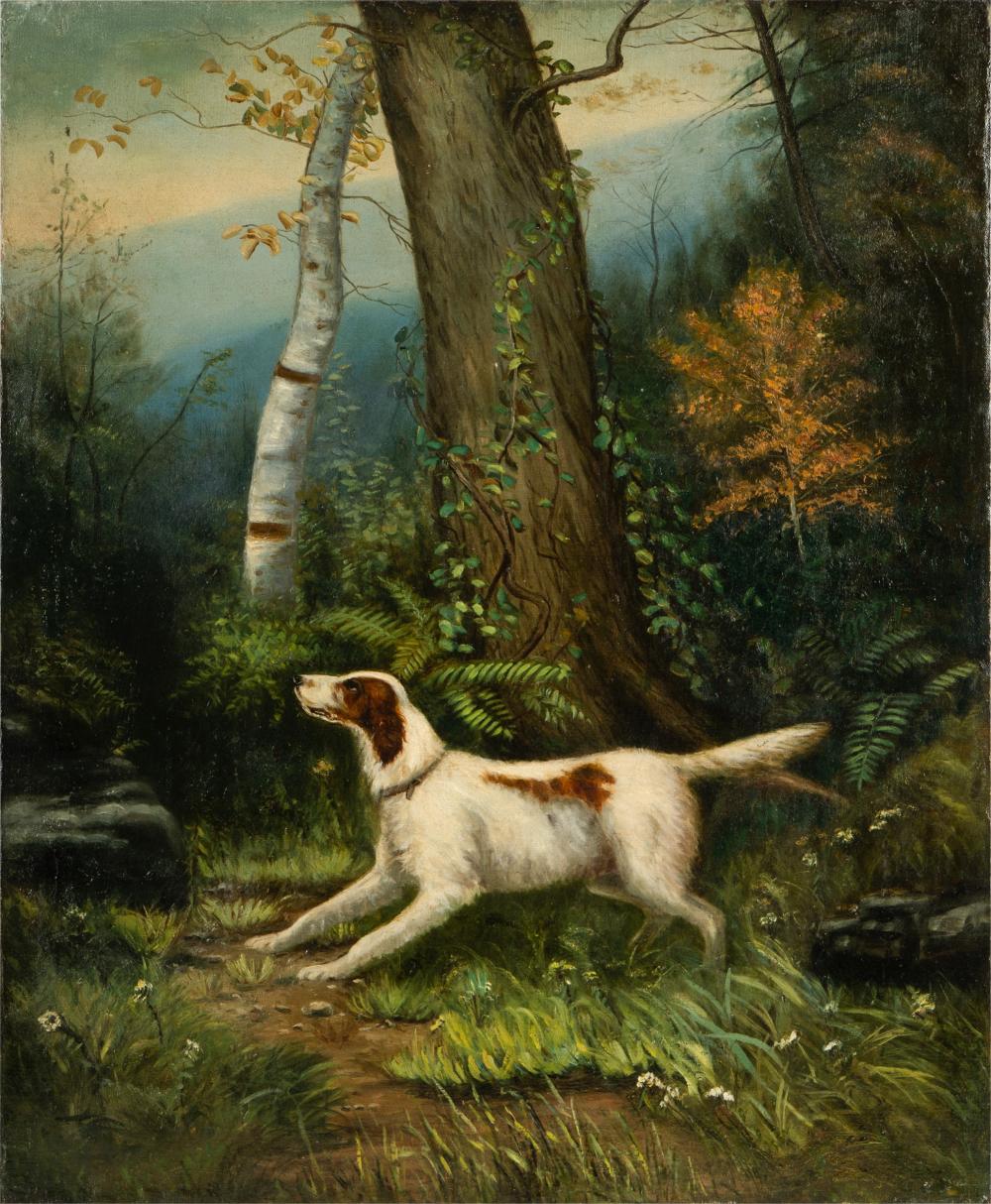 UNKNOWN ARTIST DOG IN LANDSCAPEoil 3032b5