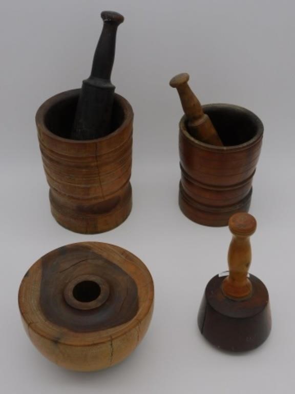 (6) PIECES OF TURNED WOODEN TREEN