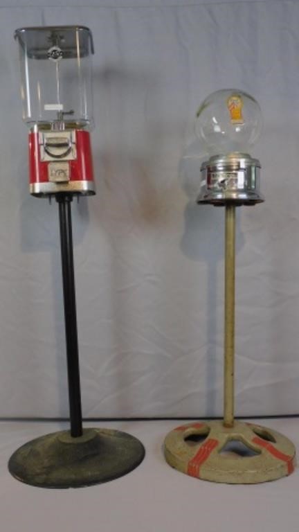 (2) STANDING GUMBALL MACHINES,