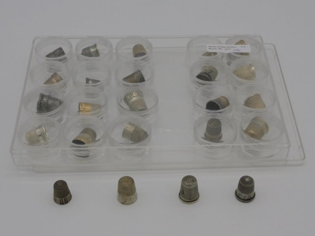  24 SILVER THIMBLES 20 ARE MARKED 303348