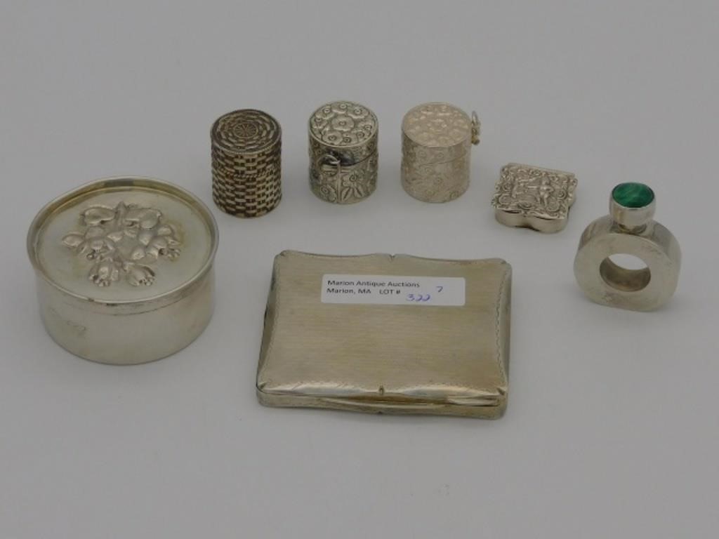 (7) STERLING SILVER RECEPTACLES.