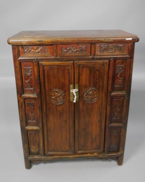 CHINESE CARVED CUPBOARD EARLY 303353