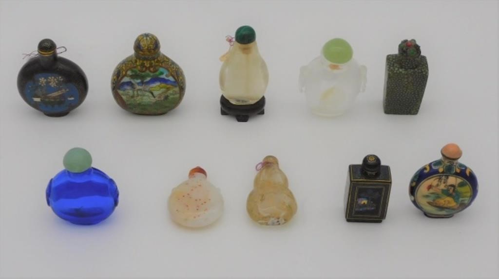 (10) MISCELLANEOUS SNUFF BOTTLES,