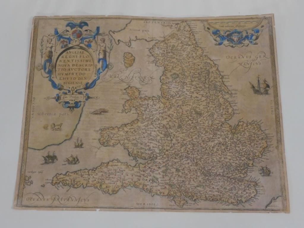 ORTELLIUS 1573 MAP OF ENGLAND AND 30336f