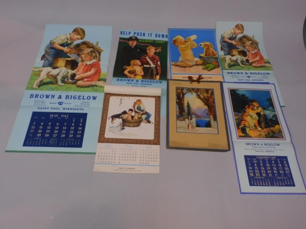  7 VINTAGE ADVERTISING CALENDARS 3033a2