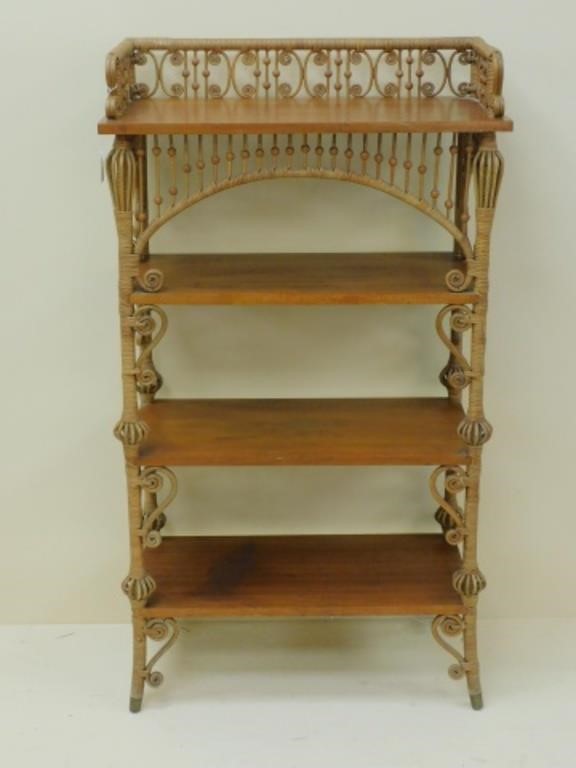 VICTORIAN WICKER ETAGERE CA 1890  3033de