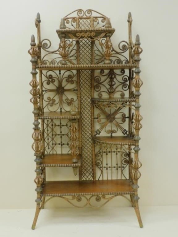 RARE VICTORIAN ELABORATE WICKER 3033e6