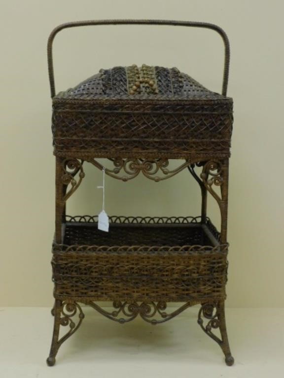 ORNATE VICTORIAN OVERSIZED WICKER SEWING