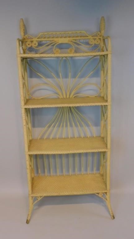 VICTORIAN WICKER ETAGERE CA 1890S  3033fc