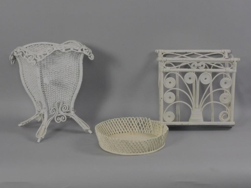 (3) PIECES OF VICTORIAN WICKER, LATE