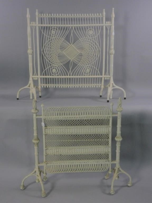  2 RARE VICTORIAN WICKER FIRE 303469