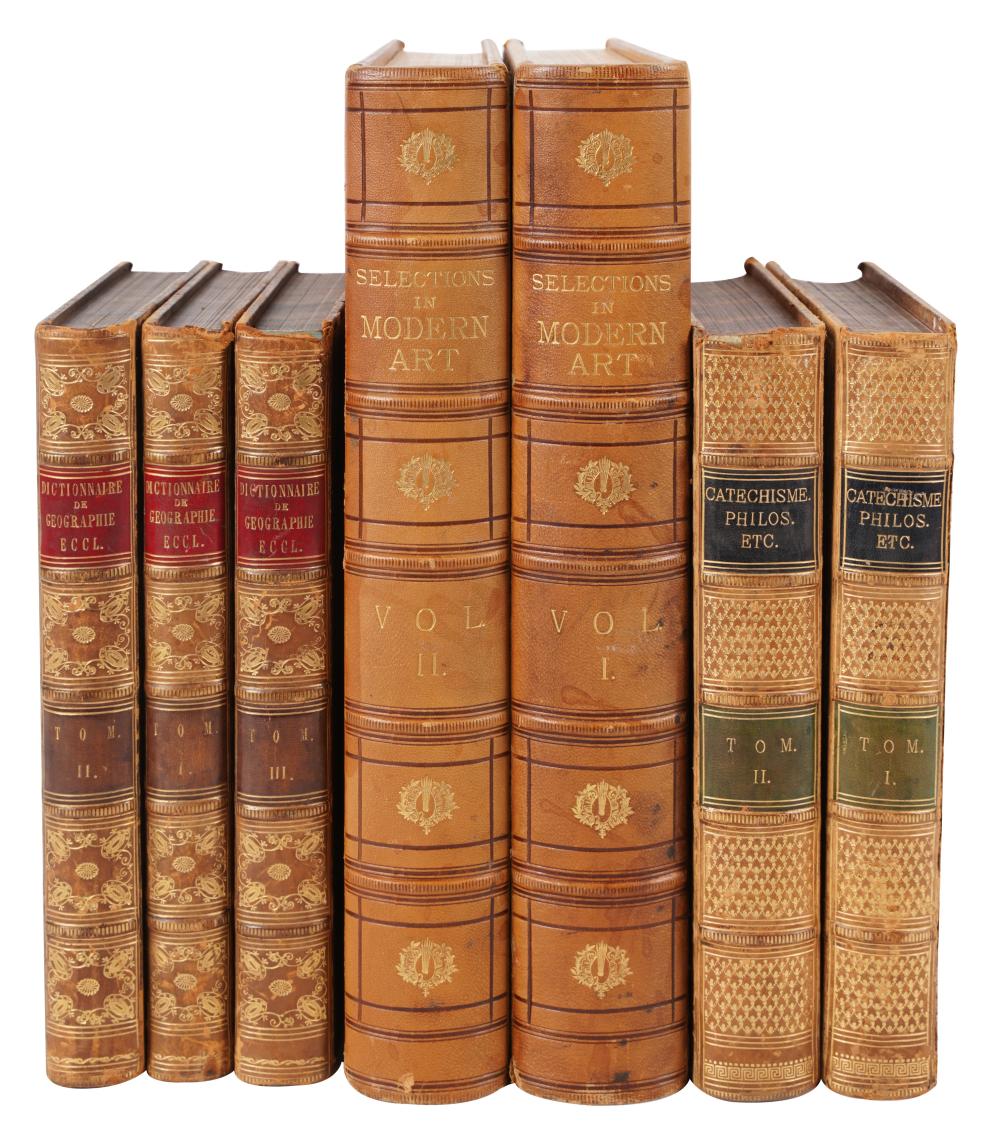 GROUP OF SEVEN LEATHER BOUND BOOKSSeven 303485