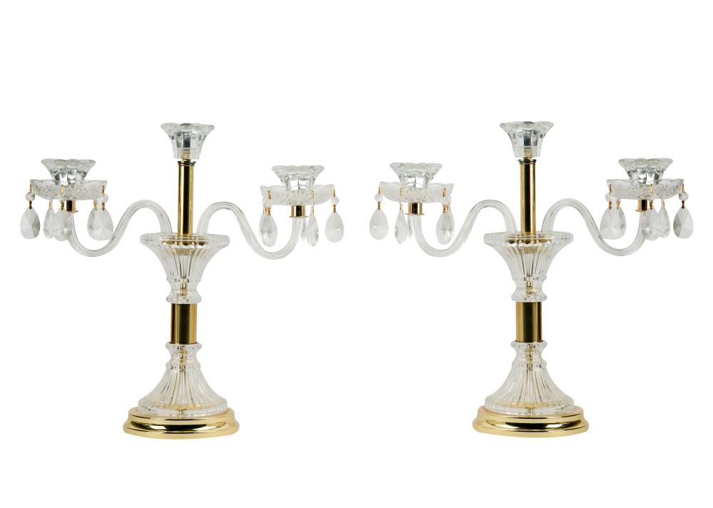 PAIR OF THREE LIGHT CANDELABRAPair 3034a9