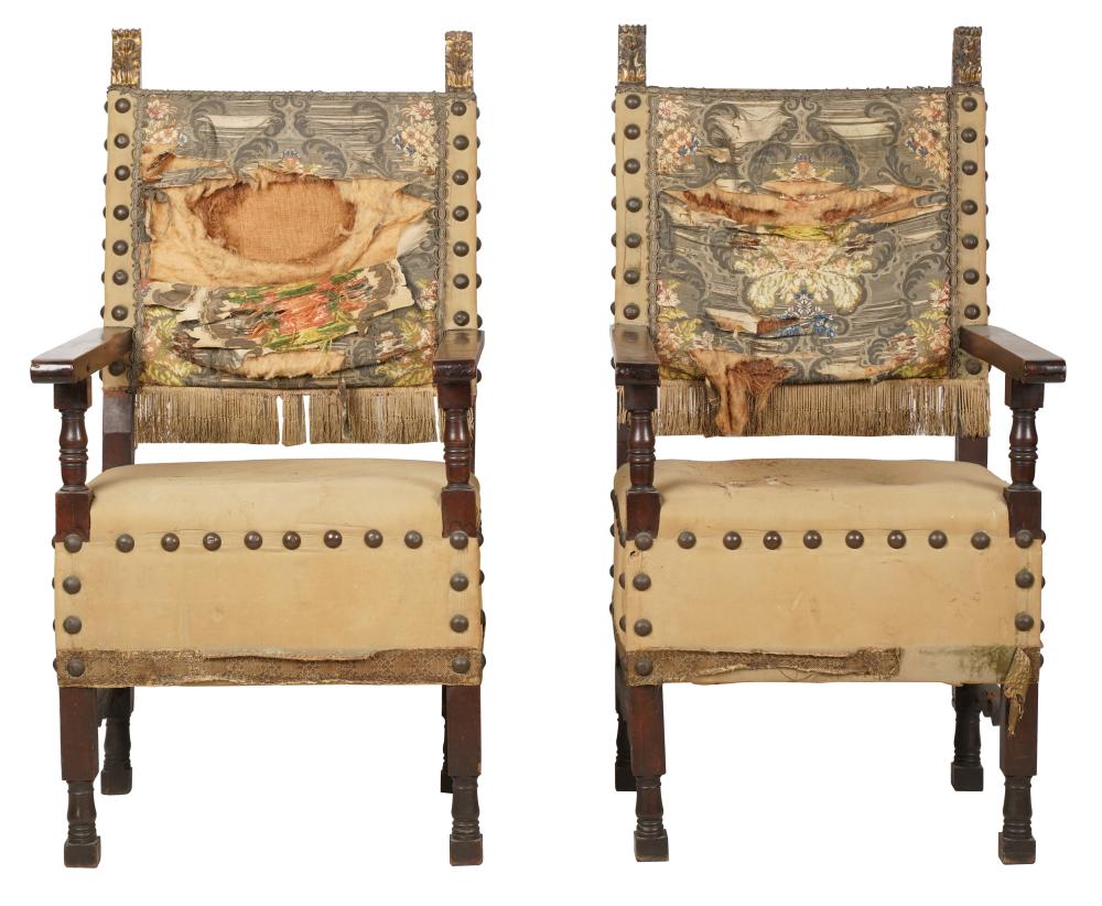 PAIR OF SPANISH REVIVAL ARMCHAIR