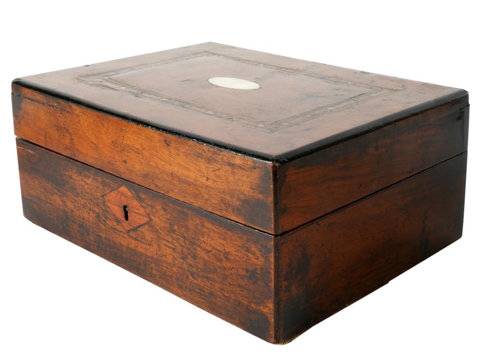 ENGLISH INLAID BURLWOOD BOXwith 30351a