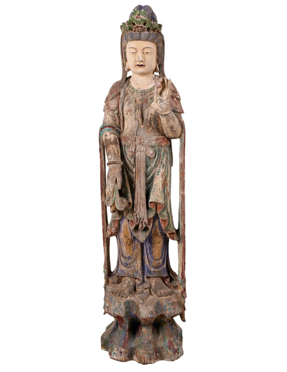 ASIAN CARVED WOOD FIGUREweathered 303523