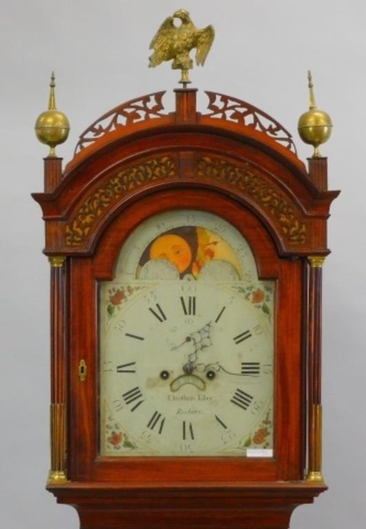 ELNATHAN TABER TALL CASE CLOCK.