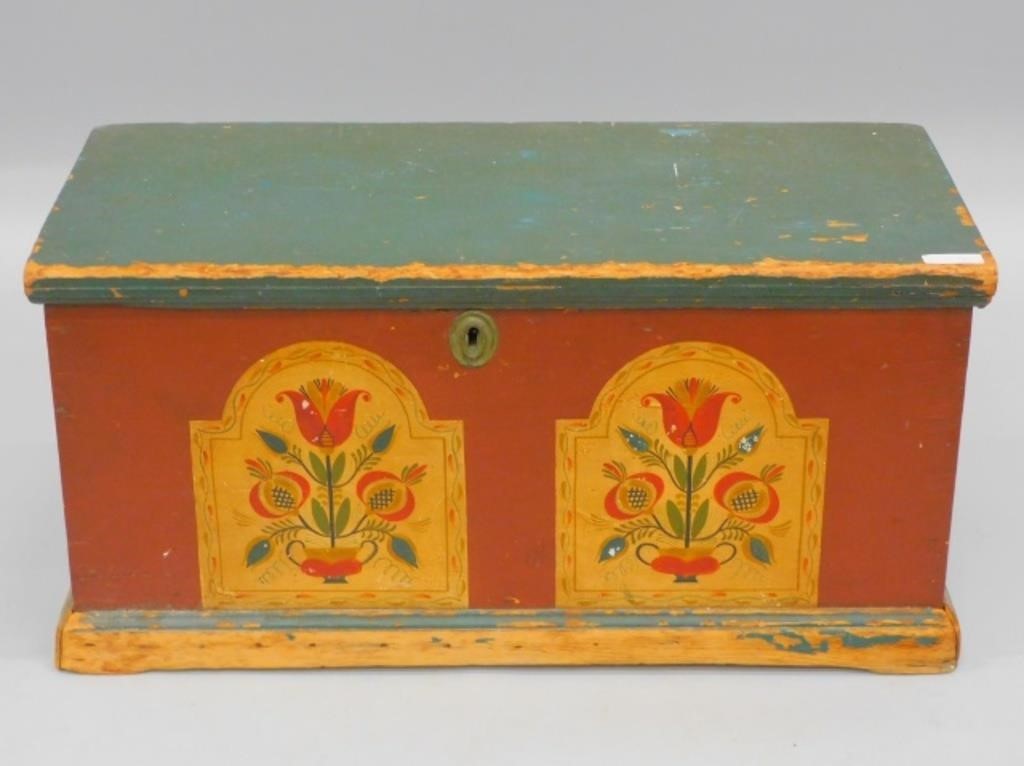 (6) BOARD CHEST. EARLY 19TH CENTURY.