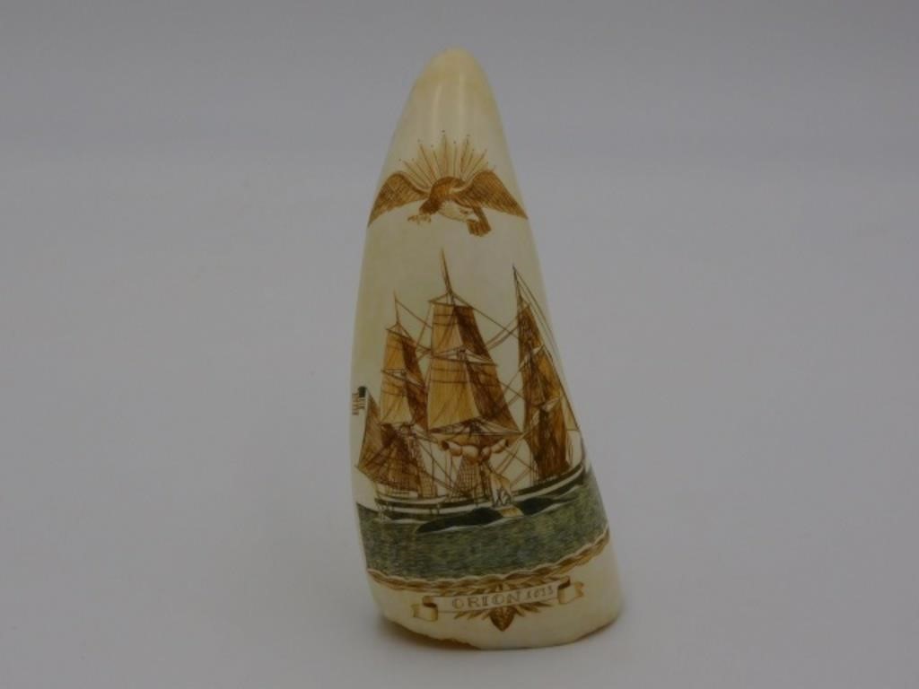 POLYCHROME SCRIMSHAW SPERM WHALE